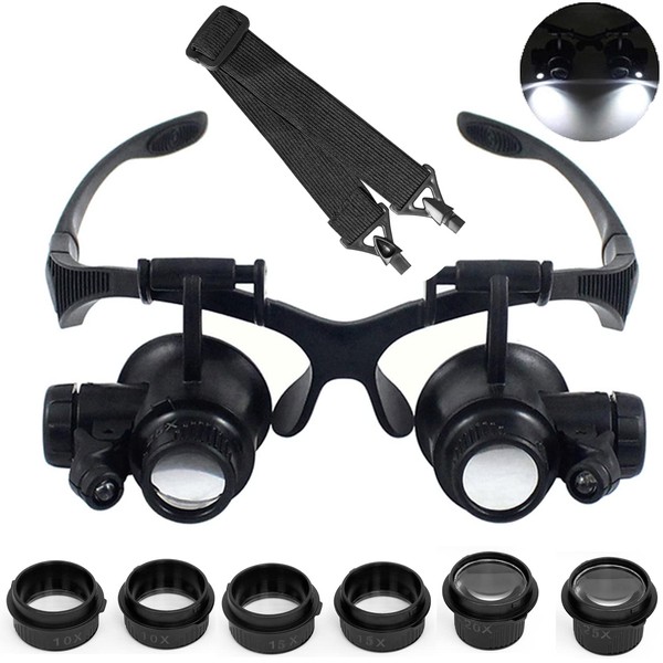 LXIANGN LXIANGN LED Head Mount Magnifier 10X 15X 20X 25X