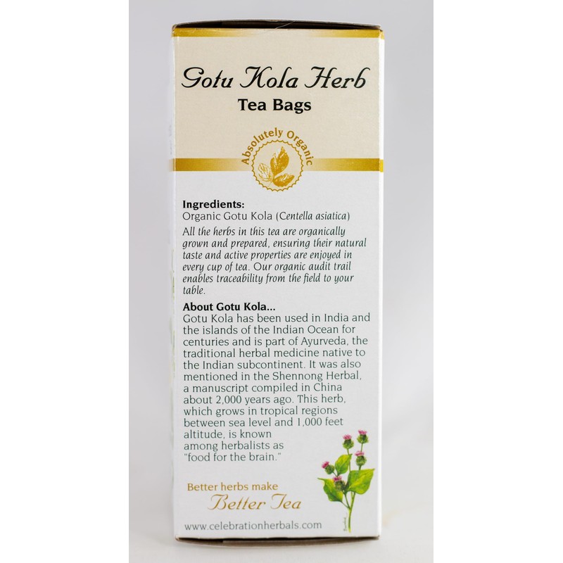 Celebration Herbals Organic Gotu Kola Tea Bags 24 Count