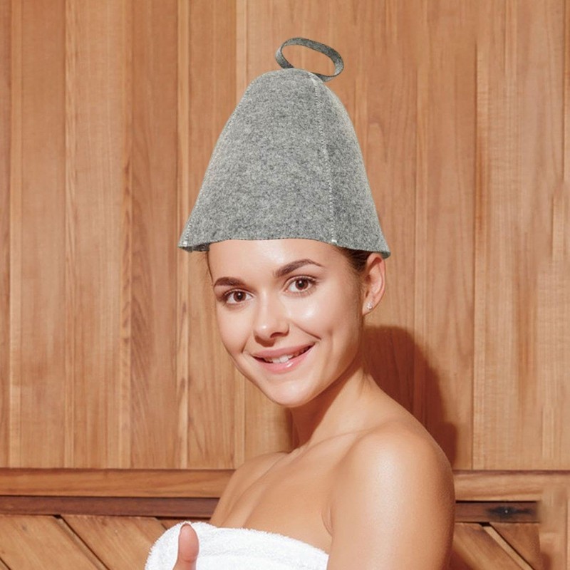 3 Pieces Felt Sauna Cap, Simple Absorbent Hair Drying Cap,