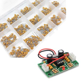 ADOFUN Capacitors, Electrolytic Capacitors, Ceramic Capacitors, Set of 300, 10 Types, 0.1 uf-10 uf, 50 V, Electrolytic Capacitors, Multilayer Ceramic Capacitors, Electronic Construction, Electronic