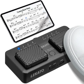 LEKATO Wireless Buletooth Page Turner Wireless Foot Pedal Music Page Turner