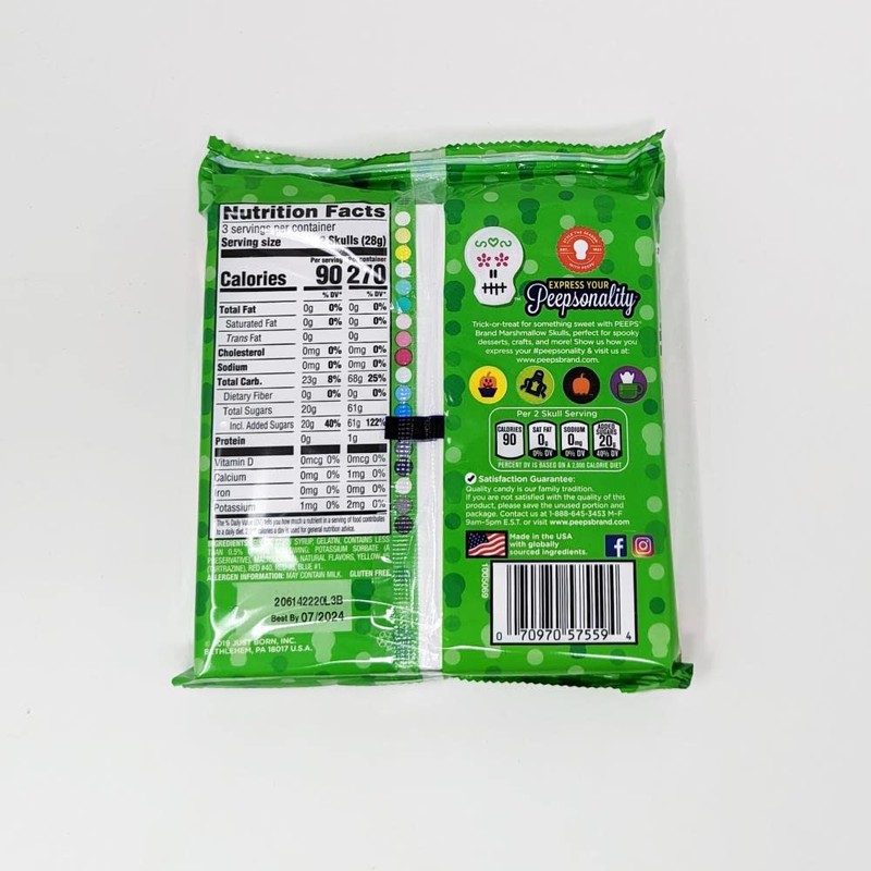 Peeps Marshmallow, Skulls, 3 oz - Pack of 3, White