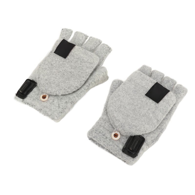 1Pair USB Heated Gloves Adjustable Temperature Electric Heated Gloves for