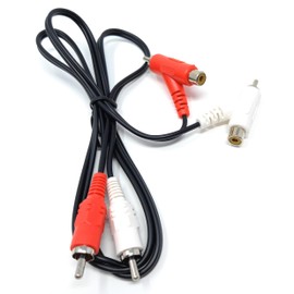 DRUT 1m 2 Way Twin 2 x RCA Phono Plug to Plug Stackable Y Splitter Lead On One End Two Female RCA Connectors Adapter Cable 3.3ft