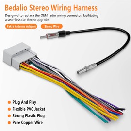 Radio Wire Harness with Antenna Adapter Plug Compatible with Jeep 2003-2007,Dodge ram 2002-2007, Chrysler 2000-2007