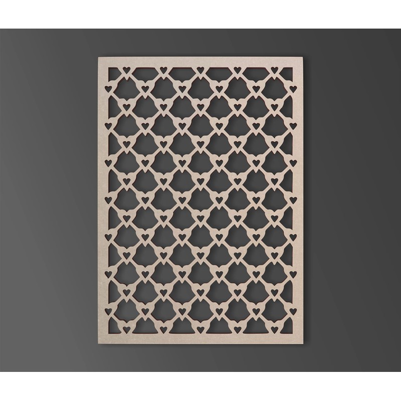 Lattice Panel with a Heart Decorative Design MDF Home &