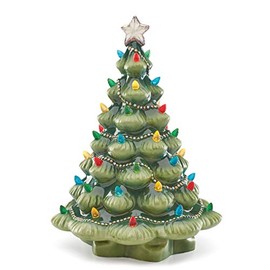 Lenox Treasured Traditions Green Porcelain Light-Up Tree, 4.00 LB, Multi