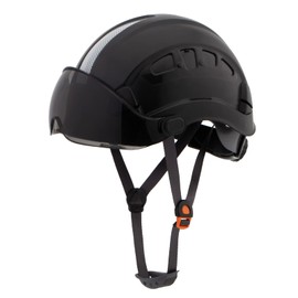 UNINOVA Vented Hard Hat with Visor OSHA Construction Safety Helmet 6 pt. Ratchet Suspension Cascos De Construccion ANSI Z89.1 Type I Class C Hardhats(S2 Black Smoked)