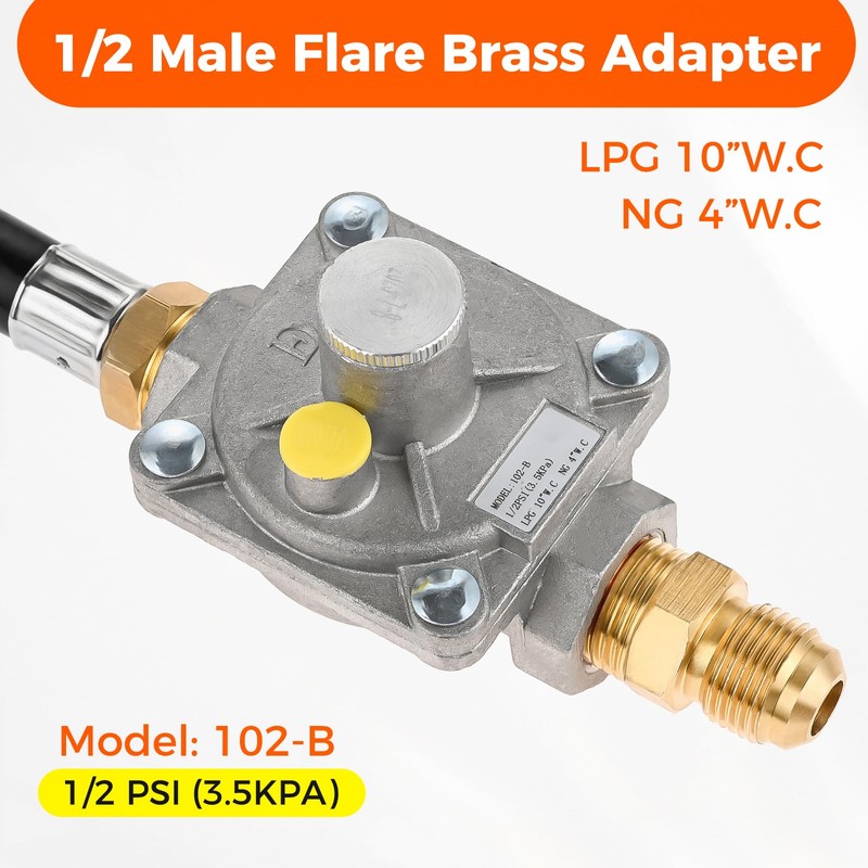 ETERMETA Natural Gas Conversion Kit Regulator Compatible with Kitchen Aid