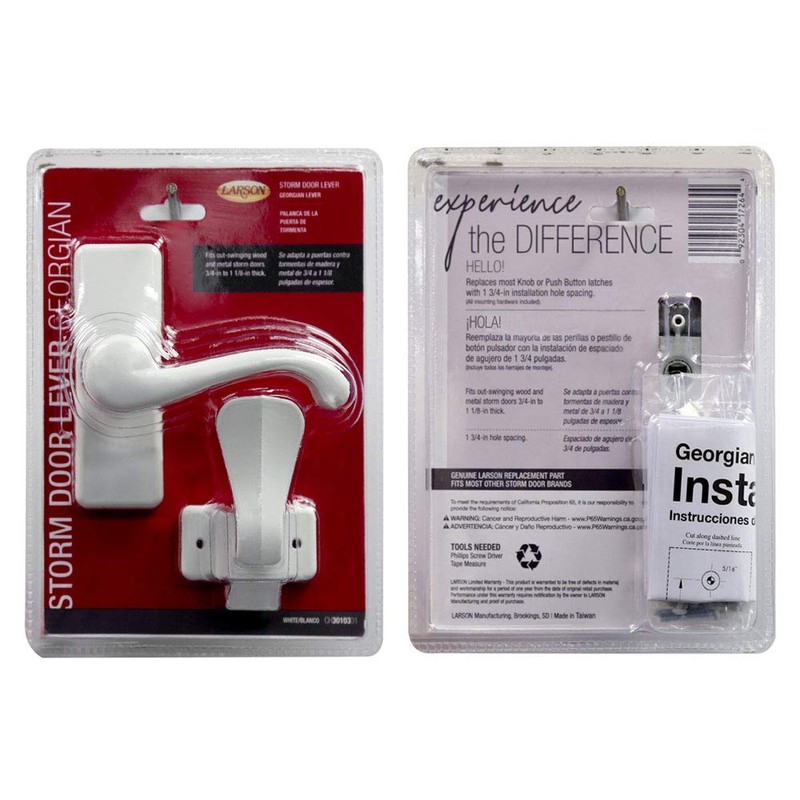 Larson Certified Storm Door White Georgian Lever, Storm Door Handle