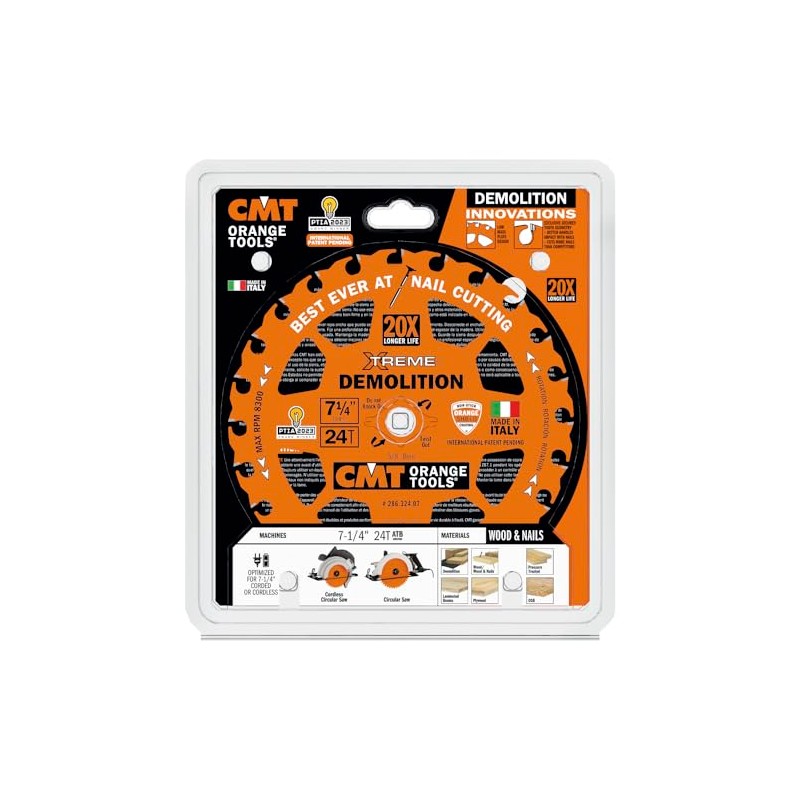 CMT 286.324.07 7-1/4in. 24T Carbide Tipped Xtreme Demolition Blade