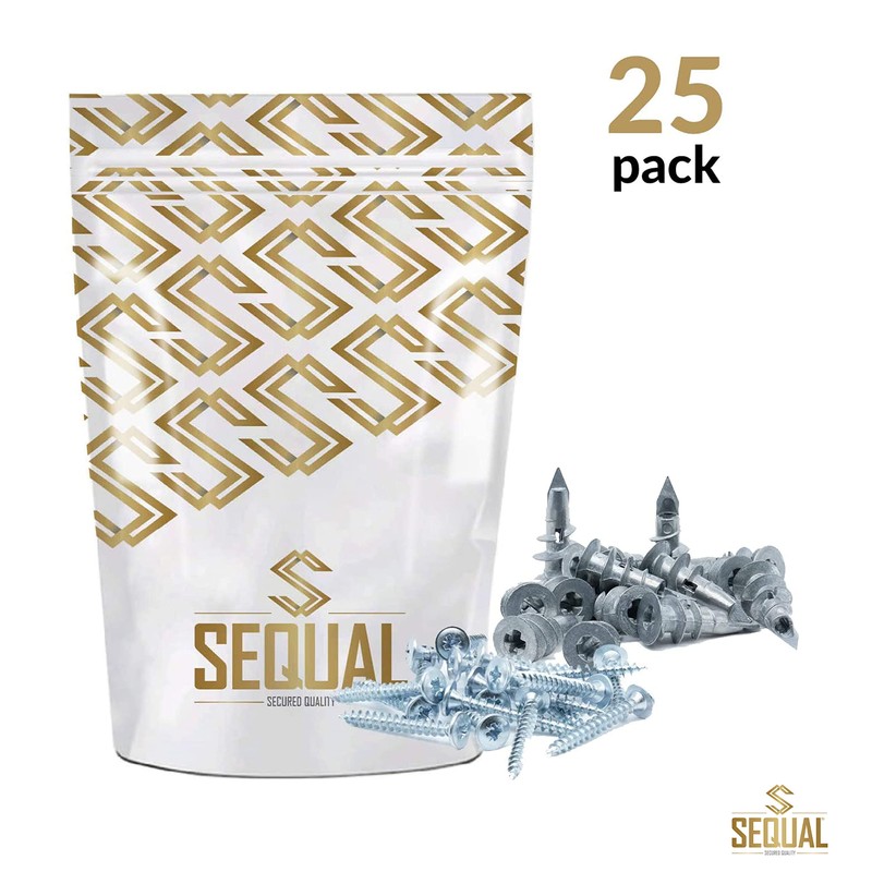 SEQUAL® Metal Driva Plasterboard Fixings & Screws (Pack of 25),