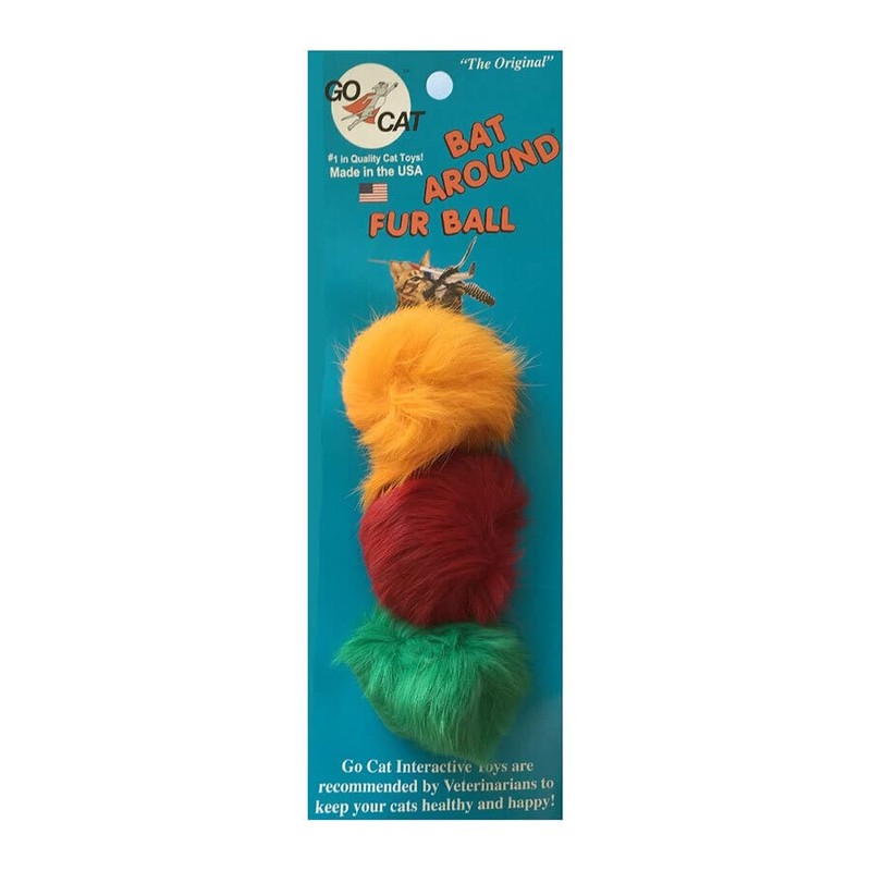3 Count of Bat Arounds: Fur Ball Cat Toy from