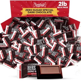 Zero Sugar Special Dark Chocolate Candy Bulk Pack - Individually Wrapped Sugar Free Chocolate Candy Bar Snack Size for Office Cravings, On the Go Snacking and Party Favors, 2lb