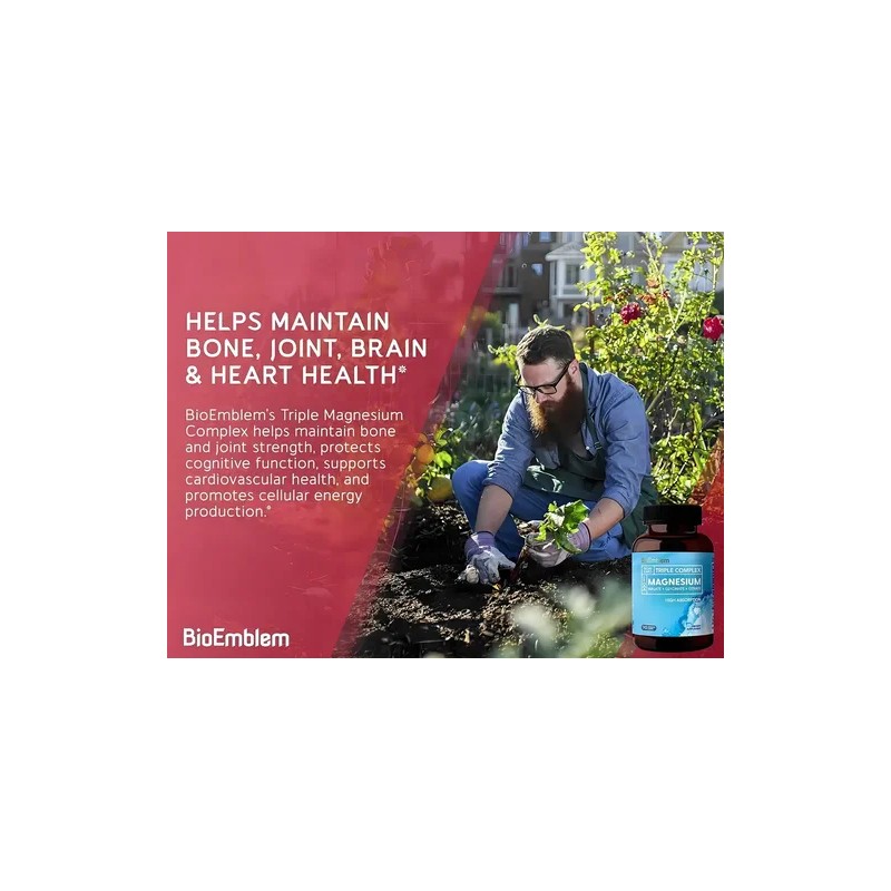 Bioemblem Magnesio Triple Cápsulas 300mg Alta Absorción Vegano Gluten