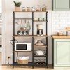 HOOBRO Large Bakers Rack with Power Outlets, 6-Tier Microwave Stand