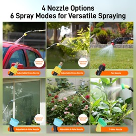 GOCHIFIX Electric Garden Sprayer 2.1 Gallon, 4 Mist Nozzles, Telescopic Wand, Adjustable Shoulder Strap, USB Rechargeable Waterproof Handle, Automatic Plant Mister for Lawn Garden