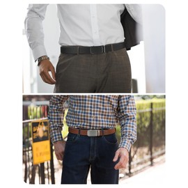 CHAOREN Leather Ratchet Belt Men 2 Pack - Customizable Fit, Effortless Style (35mm)