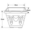 Whitefurze G02046 30cm Square Venetian Planter - Terracotta