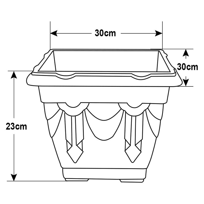 Whitefurze G02046 30cm Square Venetian Planter - Terracotta