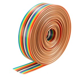 sourcing map Ribbon Cable 16P IDC Wire Rainbow Colour 1.27 mm Distance 5 Metres Long