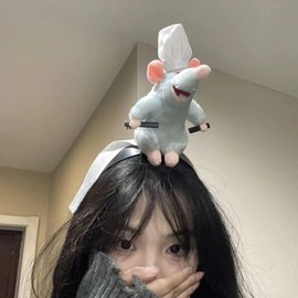 Raineed 2 Pieces Hairpin Bangs Headband, Women's Rat, Hair Ornament, Rat, Cute Headband, Decoration, Headband, Plush, Cosplay Accessory, Cute, Everyday