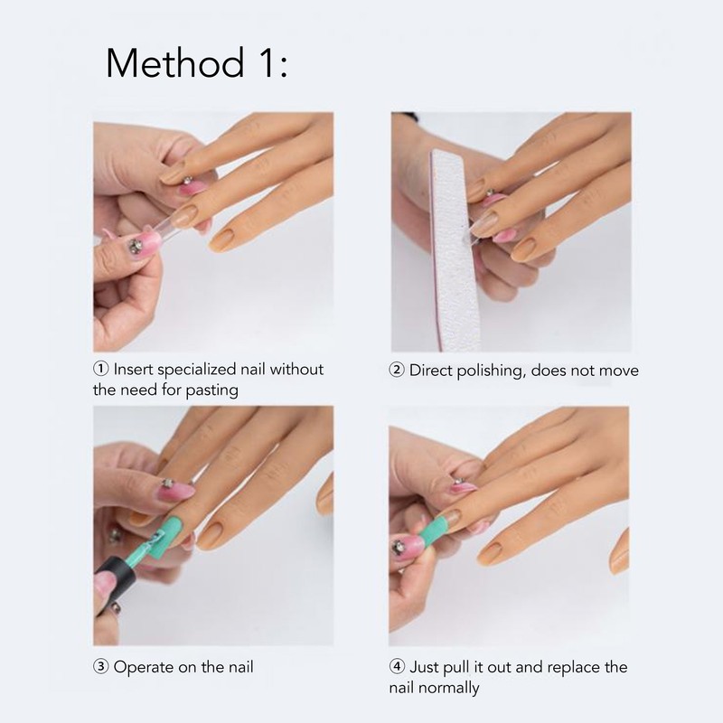 Nail Pratice Training Hand Silicone Bendable Nail Art Fake Hand