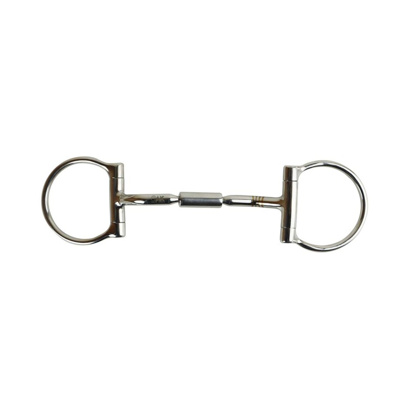 AK AKRS-2620 Curved Rotating D-Ring Mouthpiece with Hinged Barrel, Horse