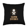 Champion Overthinker Witty Medal Character Throw Pillow
