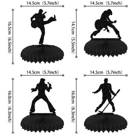 ZHUOWEISM 8 PCS Music Notes Honeycomb Table Centerpiece Black Glitter Musical Party Table Toppers Honeycomb Centerpieces for Music Concert Theme Baby Shower Birthday Party Table Decorations Supplies