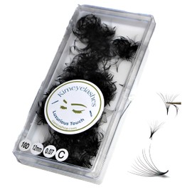  Kimeyelashes 10D - 0.07 C and D Curl 1000 Premade volume fans loose Fans, Handmade eyelash extensions supplies Russian volume lash promade fan (10D - 0.07 - Curl C, 13mm)