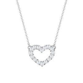 Elli Women's 925 Sterling Silver Heart Zirconia Necklace of Length 45cm 111221915