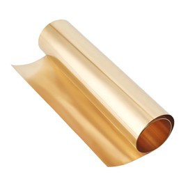 OLYCRAFT Metal Brass Sheet Roll 1000x200x0.05mm Brass Foil Roll Brass Sheet Metal Roll Metal Brass Strip Metal Foil Plate Gold Color Pure Brass Roll for DIY Cutting Crafts Home Decoration