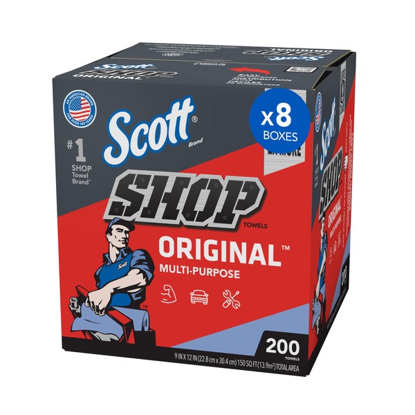 Scott Shop Original Blue Towels (75190), 9"x12" Cloth-like Paper Towel