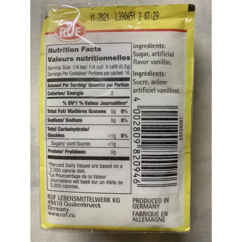 RUF Vanillin Sugar By RUF (Ready-to Use Food)- 0.28oz(8g) x