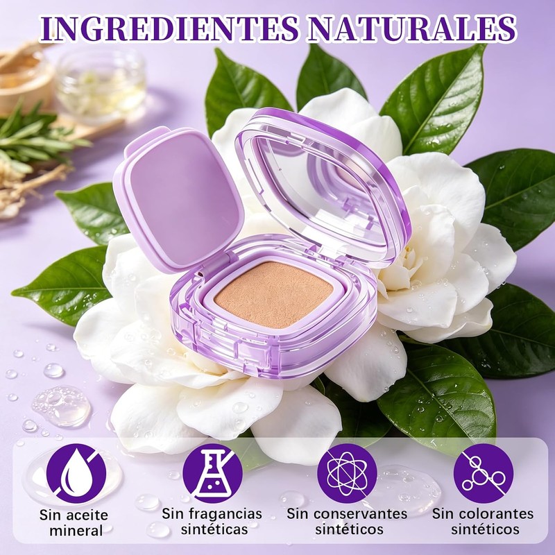 Base de Maquillaje Cushion de Alta Cobertura y Acabado Glow