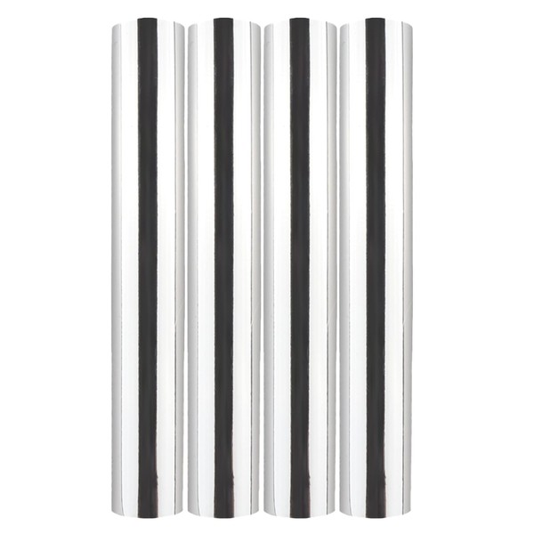 Briartw 4 Rolls Glimmer Hot Foil Roll Bundle for Crafts,Silver