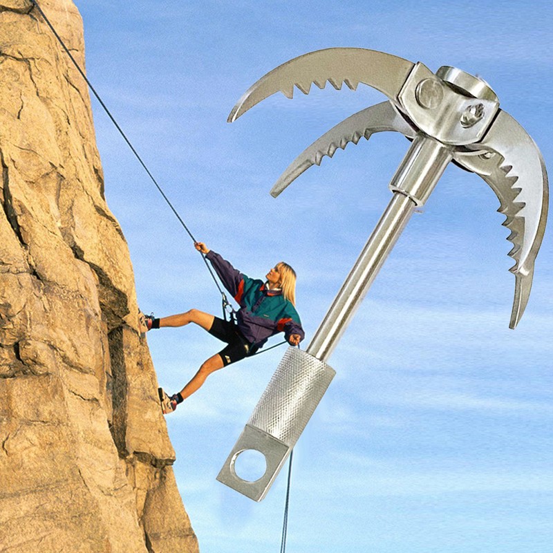 Grappling Hook Stainless Steel Claw Carabiner for Outdoor Survival Underwater