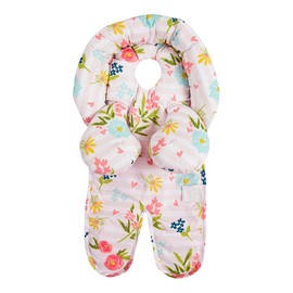 BOPPY, Soporte de Cuello y Cabeza para Bebé, Soporte para Sillas y Carriolas, Multi Etapas, Flores Rosas