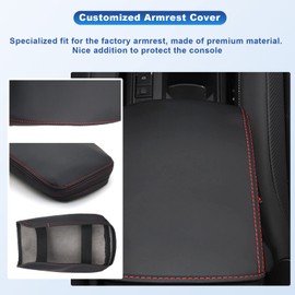 CDEFG Compatible with VW T-ROC 2018-2023 2024 Armrest Cover Scratch Protection T ROC 2022 Centre Console Faux Leather Armrest Cover Centre Console Box Cover T ROC 2023 Accessories