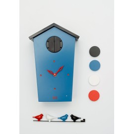 KOOKOO Birdhouse Blue Limited Edition, Modern Design Cuckoo Clock with 12 Natural Bird Voices or Cuckoo Call