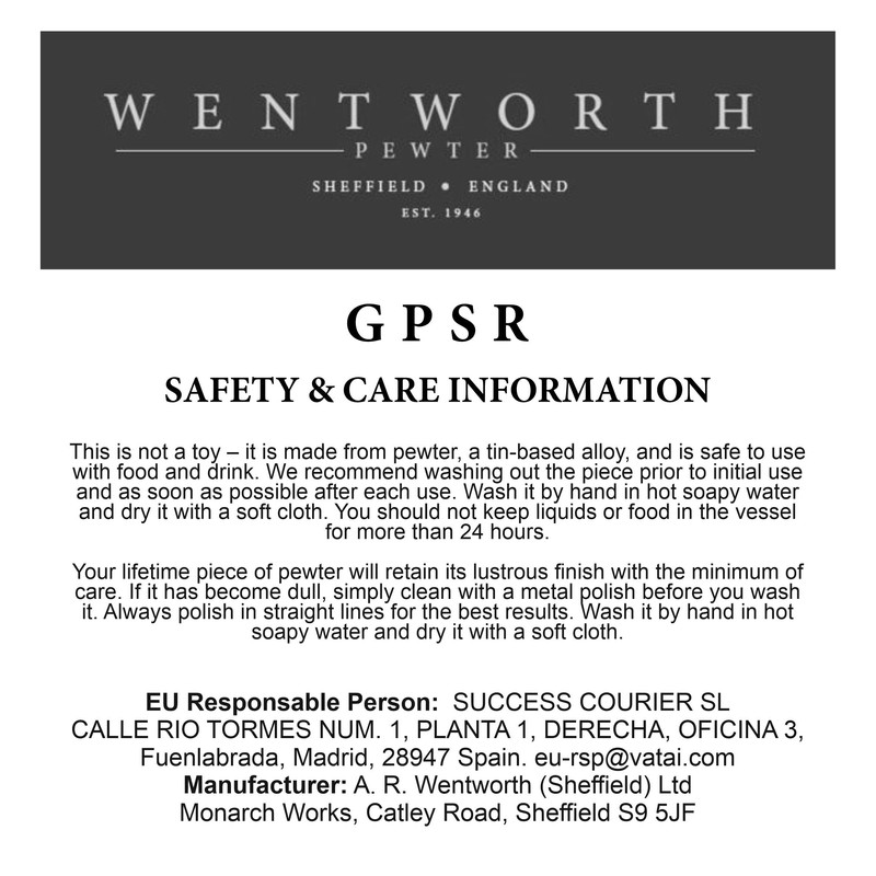 Wentworth Pewter - Standard Double Lined 1 Pint Pewter Tankard