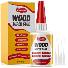 Super Glue for Wood 35g – Clear, Waterproof Adhesive for Furniture Repair, DIY, Crafts– Ultra Strong, Fast-Drying Glue for Wood, Metal, Plastic & More