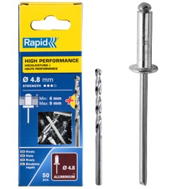 Rapid Rivets High Performance Including Drill Piece, 4.8 x 12 mm, 5000388 - 50 Pieces
