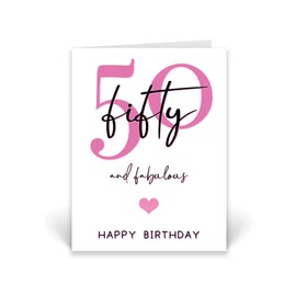 Rib ticklerz - 50th Birthday Card 50 And Fabulous Happy Birthday Best Friend Daughter Besties Friendship Card Gifts Celebration Milestone Cards For Her - CD698