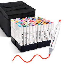 ArtBeek 120 Colors Brush Tip Alcohol Markers, Coloring Markers for Adult Coloring Books No Bleeding, Dual Tip (Brush & Chisel Tip)