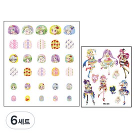 Kriskind elementary school student nail sticker PriPara + tattoo sticker random delivery, PJS002, 6 sets / 크리스킨드 초등학생용 네일스티커 프리파라 + 타투스티커 랜덤 발송, PJS002, 6세트