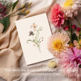 Blank Cards, Blank Greeting Cards 4x6, 40Pack -Elegant Floral Design Blank Greeting Cards, Note Cards with Matching Peel-and-Seal Rustic Envelopes for All Occasions