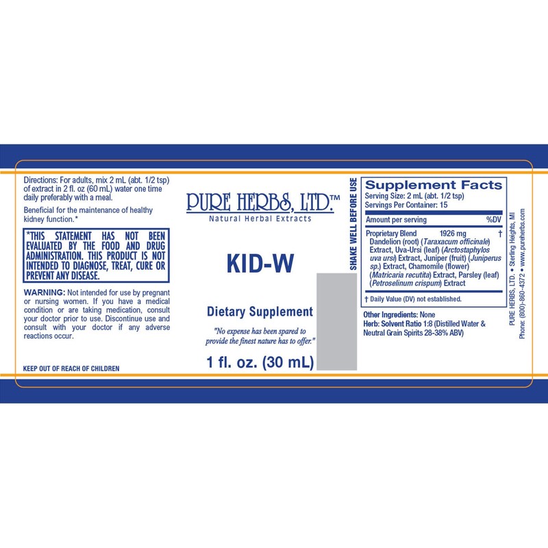 Pure Herbs: KID-W - 1 oz.