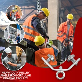 Crane Bearing Wheel | Angle Iron Cable Pulley Crane Lifting Ring - Wire Rope Suspending Heavy-Duty Towing Tool for Mechanical Maintenance Professionals